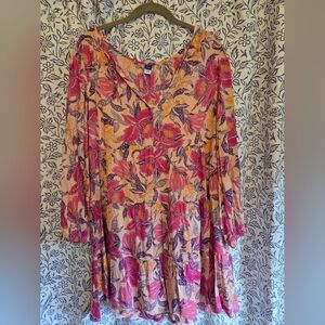 Old Navy Pink and Purple Floral Dress